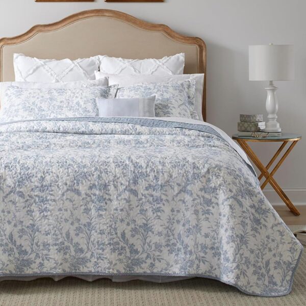 Juego de edredón Laura Ashley Revman Industries 221083 King algodón suave reversible peso medio todo el año 3 piezas con