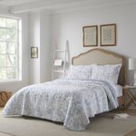 Juego de edredón Laura Ashley Revman Industries 221083 King algodón suave reversible peso medio todo el año 3 piezas con