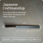 Shun Kanso - Cuchillo de pechuga hueca de 12 pulgadas, cuchillo japonés hecho a mano con funda de madera Saya, hoja de a