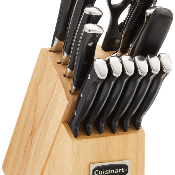 CUISINART Juego de Cuchillos con Bloque, Juego de Cuchillería de 15 Piezas con Hojas de Acero para Corte Preciso, Livian