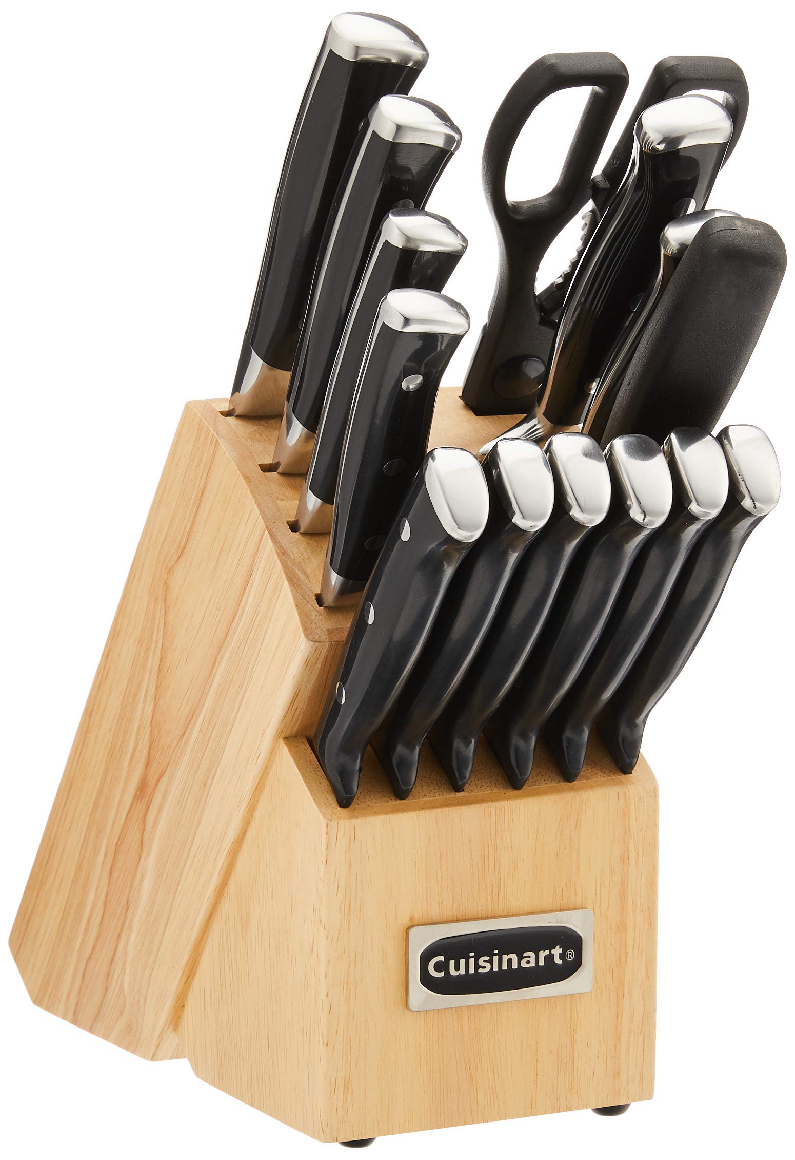 Version 1.0.0 CUISINART Juego de Cuchillos con Bloque, Juego de Cuchillería de 15 Piezas con Hojas de Acero para Corte Preciso, Livian