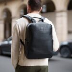 Moleskine Mochila clásica de cuero, Negro -, Mochila