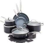 Batería de Cocina Juego de Ollas y Sartenes GreenPan Valencia Pro CC000675-001 11 Piezas Cerámica Antiadherente Anodizad