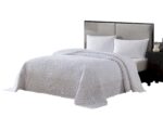 Colcha de felpilla Beatrice Home Fashions ALSBSPQNWHT diseño anillos de boda algodón Queen ropa de cama decorativa