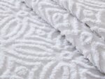 Colcha de felpilla Beatrice Home Fashions ALSBSPQNWHT diseño anillos de boda algodón Queen ropa de cama decorativa