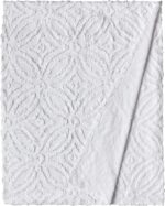 Colcha de felpilla Beatrice Home Fashions ALSBSPQNWHT diseño anillos de boda algodón Queen ropa de cama decorativa