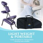 NRG Grasshopper - Silla de masaje portátil – Asiento totalmente ajustable, almohadilla para el pecho, cuna de cabeza y s