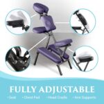NRG Grasshopper - Silla de masaje portátil – Asiento totalmente ajustable, almohadilla para el pecho, cuna de cabeza y s