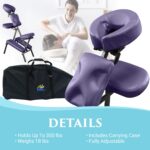 NRG Grasshopper - Silla de masaje portátil – Asiento totalmente ajustable, almohadilla para el pecho, cuna de cabeza y s