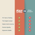 Jolly Jumper Clásico (gris) con soporte - Saltador original para bebé, asiento de sillín de ejercicio para interiores y