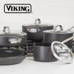 Batería de cocina juego de ollas y sartenes antiadherentes Viking 40051-9910 anodizado duro con tapas de vidrio 10 pieza