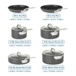 Batería de cocina juego de ollas y sartenes antiadherentes Viking 40051-9910 anodizado duro con tapas de vidrio 10 pieza