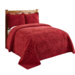 Cubrecama de chenilla colección Rio Pan Overseas BSRKIBU algodón 100% patrón medallón tamaño King