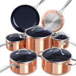 Batería de cocina antiadherente Nuwave Ceramic Nonstick Cookware Set copper de cerámica libre de PFAS apta para inducció