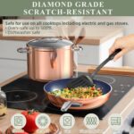 Batería de cocina antiadherente Nuwave Ceramic Nonstick Cookware Set copper de cerámica libre de PFAS apta para inducció