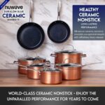 Batería de cocina antiadherente Nuwave Ceramic Nonstick Cookware Set copper de cerámica libre de PFAS apta para inducció