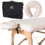 NRG Karma - Paquete de mesa de masaje portátil | Crema de vainilla | Cama de masaje plegable ligera | Mesa de spa profes