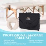 NRG Karma - Paquete de mesa de masaje portátil | Crema de vainilla | Cama de masaje plegable ligera | Mesa de spa profes