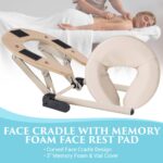 NRG Karma - Paquete de mesa de masaje portátil | Crema de vainilla | Cama de masaje plegable ligera | Mesa de spa profes