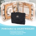 NRG Karma - Paquete de mesa de masaje portátil | Crema de vainilla | Cama de masaje plegable ligera | Mesa de spa profes