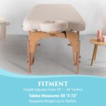 NRG Karma - Paquete de mesa de masaje portátil | Crema de vainilla | Cama de masaje plegable ligera | Mesa de spa profes