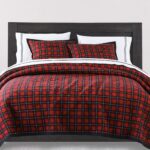 Juego de edredón algodón reversible cuadros estampado oso alce lodge HiEnd Accents QL1888-KG-OC 3 piezas King
