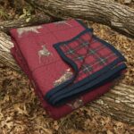 Juego de edredón algodón reversible cuadros estampado oso alce lodge HiEnd Accents QL1888-KG-OC 3 piezas King