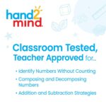hand2mind Juego de demostración de 20 cuentas Rekenrek para aula, ábaco para niños, matemáticas manipulativas de matemát