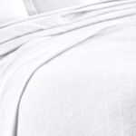 Colcha jacquard matelasse de algodon Superior Home City Inc BEDSPREAD BAS-QN-WH Queen blanca tejido de cesta geometrico