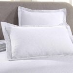 Colcha jacquard matelasse de algodon Superior Home City Inc BEDSPREAD BAS-QN-WH Queen blanca tejido de cesta geometrico