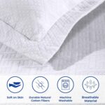 Colcha jacquard matelasse de algodon Superior Home City Inc BEDSPREAD BAS-QN-WH Queen blanca tejido de cesta geometrico