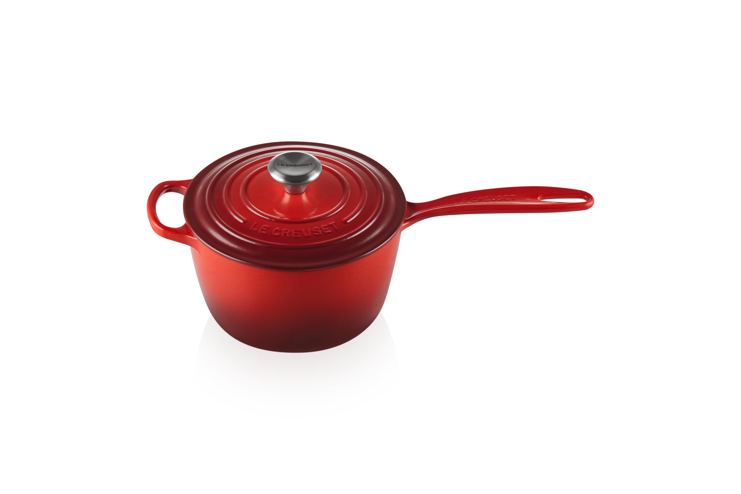 Version 1.0.0 Cacerola Cocotte de hierro fundido esmaltado Le Creuset LS2518 1867SS 2.25 cuartos color cereza