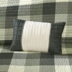 Colcha Reversible Madison Park Cabin MP13-4681 diseño cuadros todas las estaciones transpirable matrimonial queen con fu