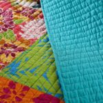 Juego de colcha de retazos florales Tache Home Fashion VEFloralpatchwork-Queen Queen verde azul rosa amarillo