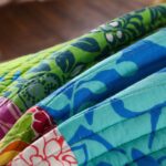 Juego de colcha de retazos florales Tache Home Fashion VEFloralpatchwork-Queen Queen verde azul rosa amarillo