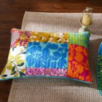 Juego de colcha de retazos florales Tache Home Fashion VEFloralpatchwork-Queen Queen verde azul rosa amarillo