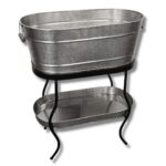 TableCraft GTSS2313N Brickhouse - Juego de tina para bebidas, 12.75 galones, 27.5 x 15 x 32 pulgadas, plateado, incluye