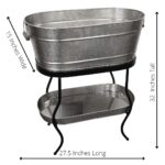 TableCraft GTSS2313N Brickhouse - Juego de tina para bebidas, 12.75 galones, 27.5 x 15 x 32 pulgadas, plateado, incluye