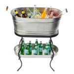 TableCraft GTSS2313N Brickhouse - Juego de tina para bebidas, 12.75 galones, 27.5 x 15 x 32 pulgadas, plateado, incluye