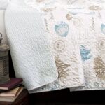 Juego de edredón reversible Lush Decor Triangle Home Fashions 16T002242 Harbor Life 7 piezas matrimonial Queen azul y gr