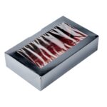 Caja de sushi desechable Restaurantware Sakura Vision RWA0356 papel negro rectangular 8x4.8x1.8 pulgadas tapa integrada