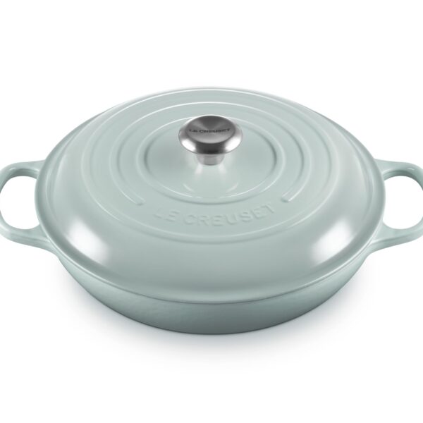 Cacerola de Hierro Fundido Esmaltado Le Creuset Signature LS2532-30717SS 3.3 Litros 3.5 Cuartos Gris Claro Azulado Sea S