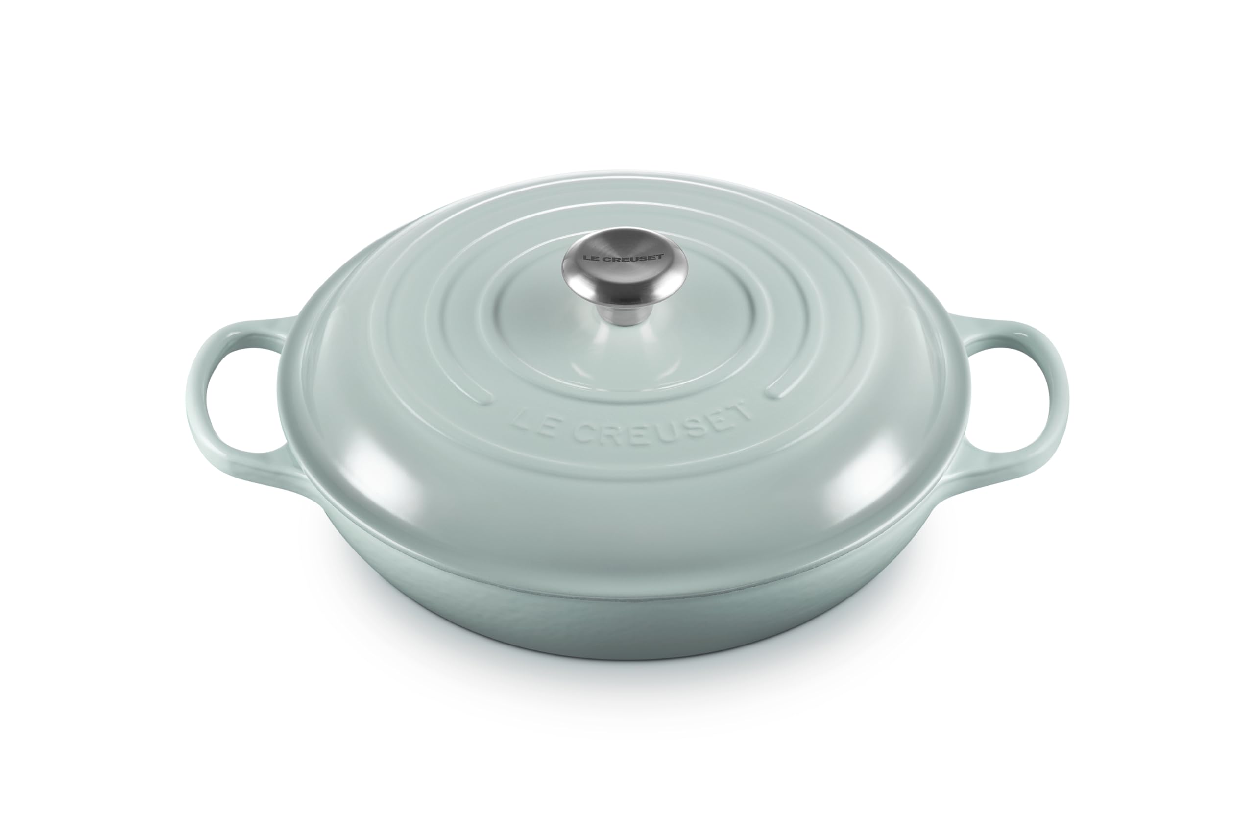 Version 1.0.0 Cacerola de Hierro Fundido Esmaltado Le Creuset Signature LS2532-30717SS 3.3 Litros 3.5 Cuartos Gris Claro Azulado Sea S