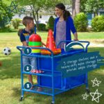 Angeles Carrito de bola rodante, almacenamiento de equipos deportivos de gimnasio, carrito utilitario rodante