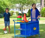Angeles Carrito de bola rodante, almacenamiento de equipos deportivos de gimnasio, carrito utilitario rodante