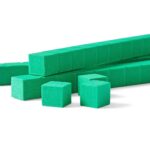 hand2mind Juego completo de diez bloques de base de espuma verde, bloques de valor de lugar, cubos de conteo para matemá