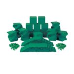 hand2mind Juego completo de diez bloques de base de espuma verde, bloques de valor de lugar, cubos de conteo para matemá
