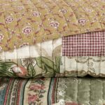 Juego de edredón Chezmio Collection Delaney-Quilt-Queen 100% algodón prelavado diseño floral patchwork 3 piezas tamaño Q