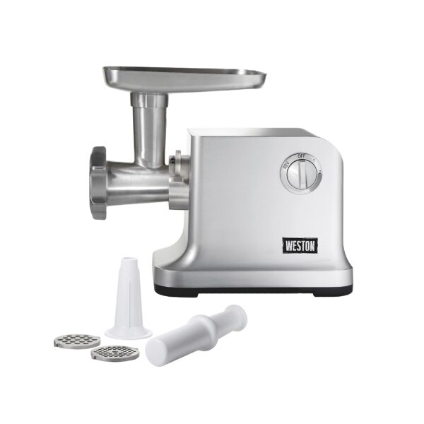 Weston Picadora eléctrica de carne y embutidora de salchichas, #12 750 vatios, motor de 1 HP, muele 4 libras por minuto,