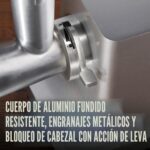 Weston Picadora eléctrica de carne y embutidora de salchichas, #12 750 vatios, motor de 1 HP, muele 4 libras por minuto,
